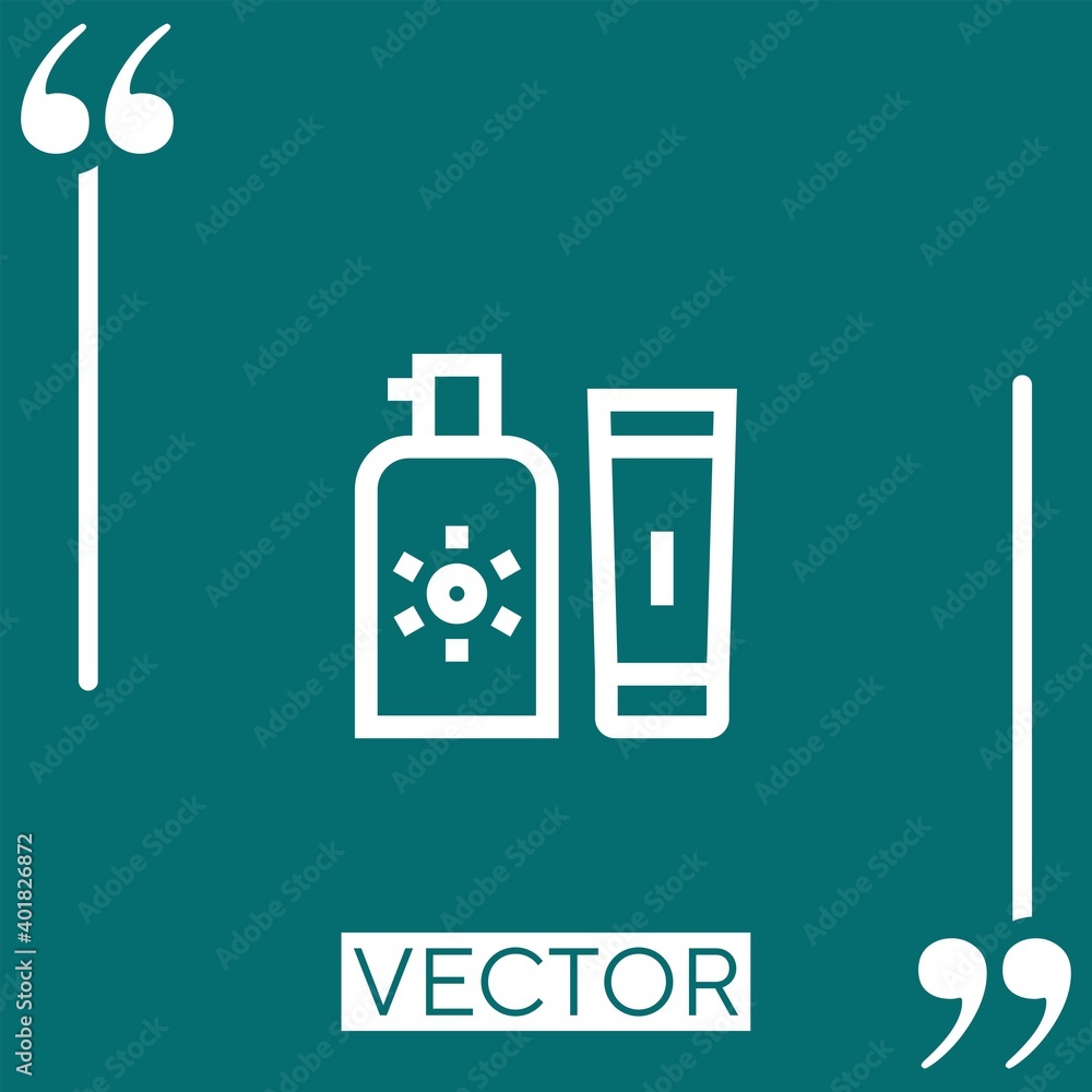 Poster sunscreen vector icon linear icon. editable stroked line