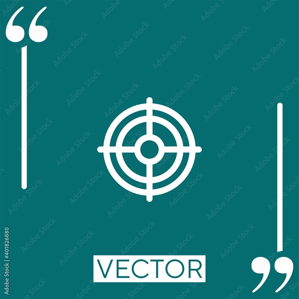 Poster target vector icon linear icon. editable stroked line