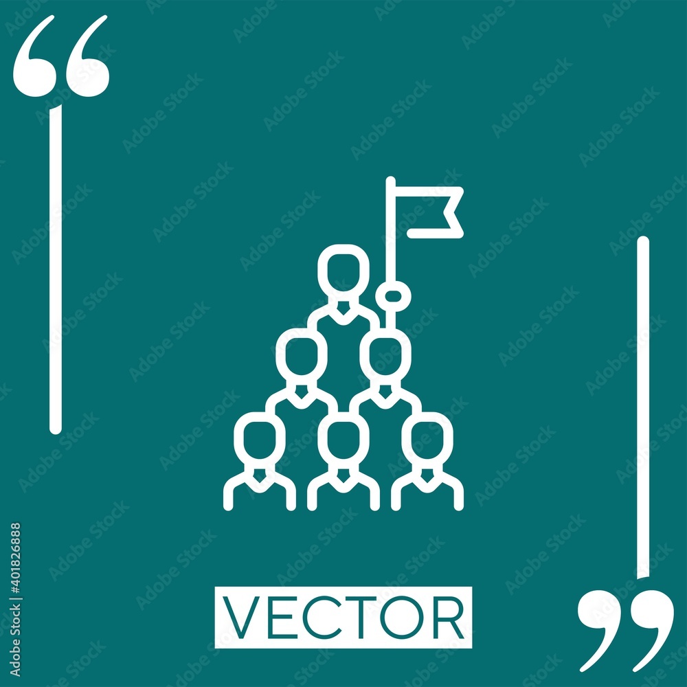 Poster team vector icon linear icon. editable stroked line