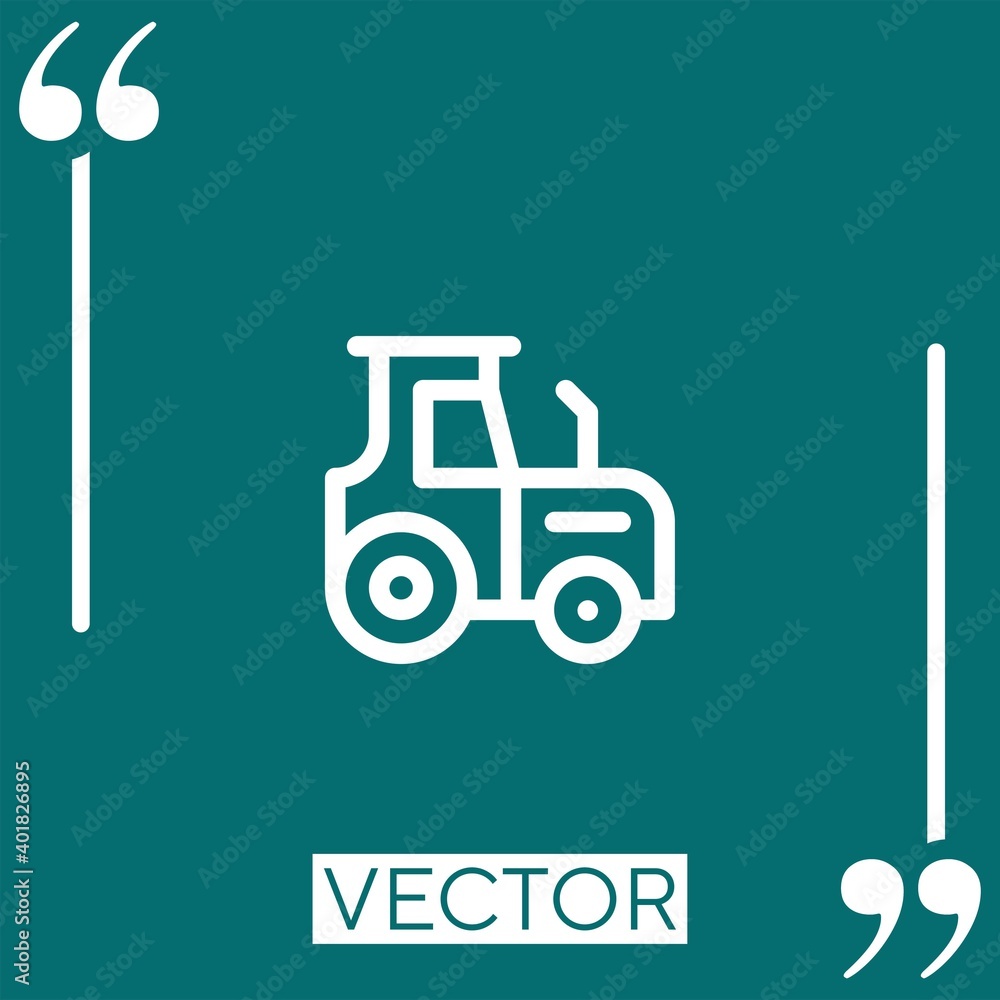 Poster tractor vector icon linear icon. editable stroked line