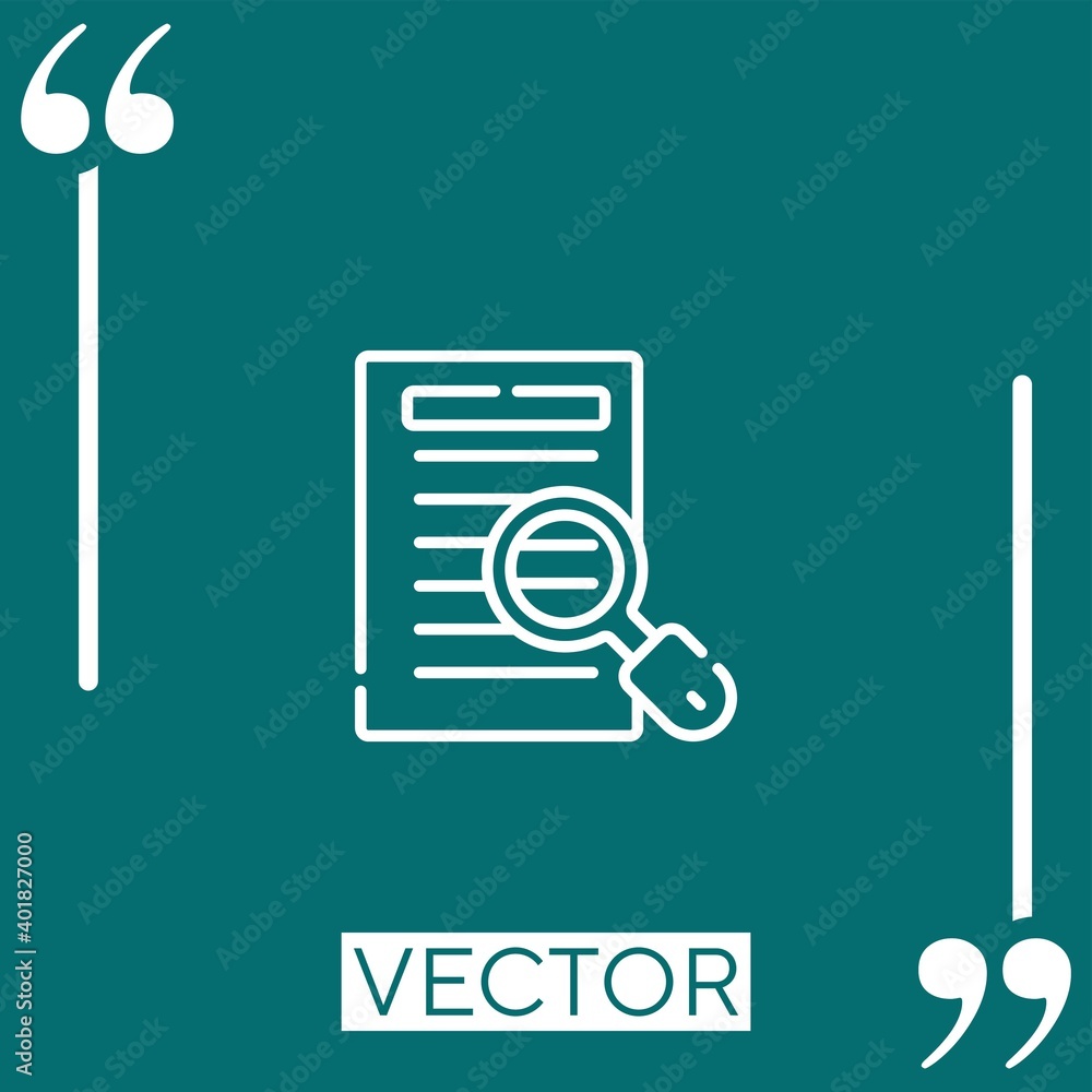 Poster case study vector icon linear icon. editable stroked line