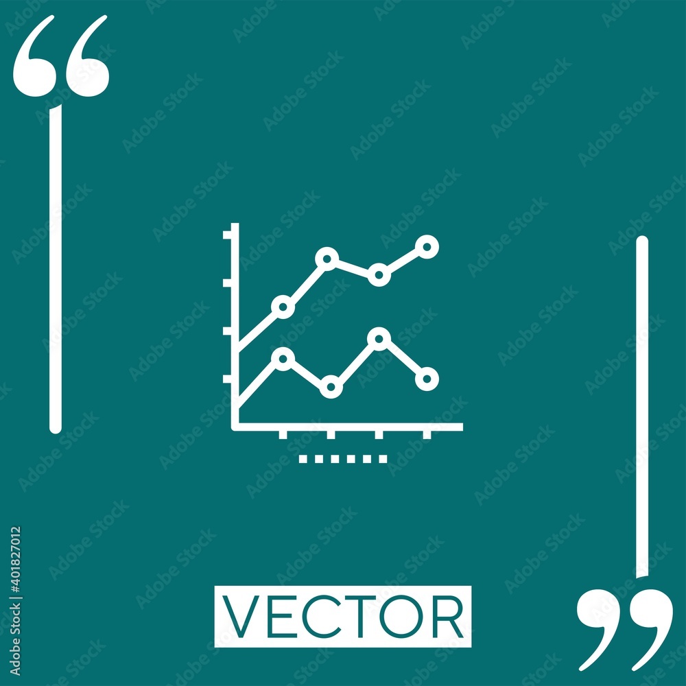 Poster charts vector icon linear icon. editable stroked line