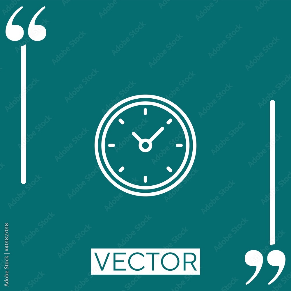 Poster clock vector icon linear icon. editable stroked line