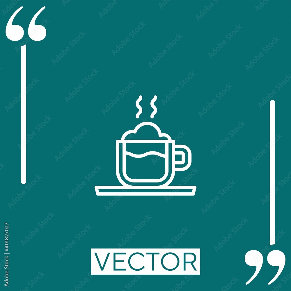 Poster coffee vector icon linear icon. editable stroked line