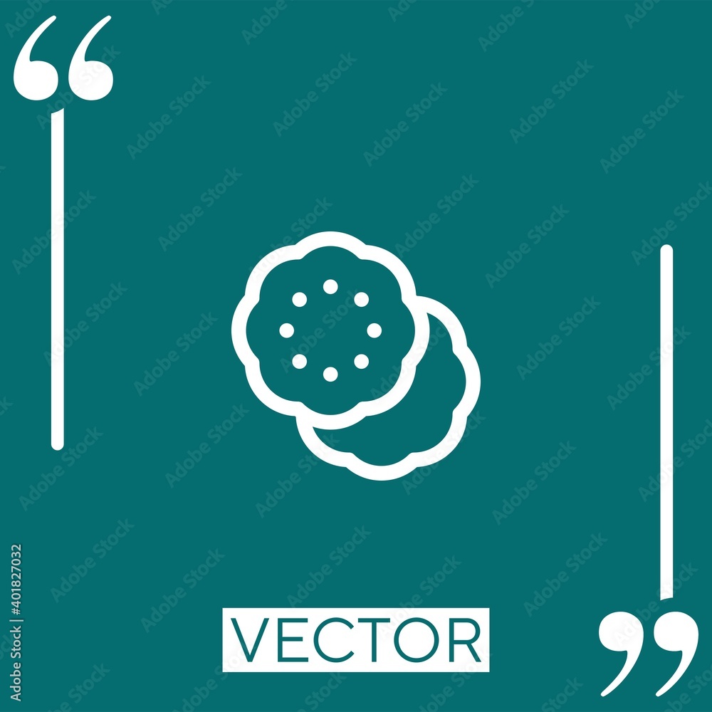 Poster cookies vector icon linear icon. editable stroked line
