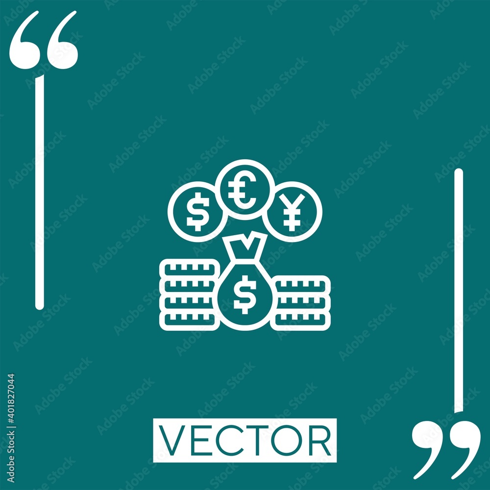 Poster currency vector icon linear icon. editable stroked line