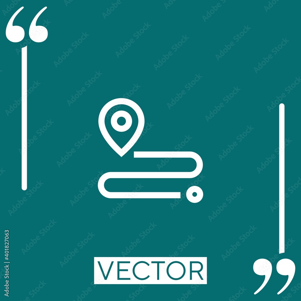 Poster destination vector icon linear icon. editable stroked line