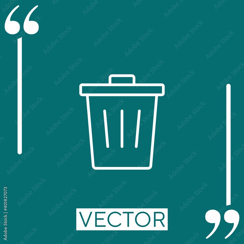 Poster dustbin vector icon linear icon. editable stroked line