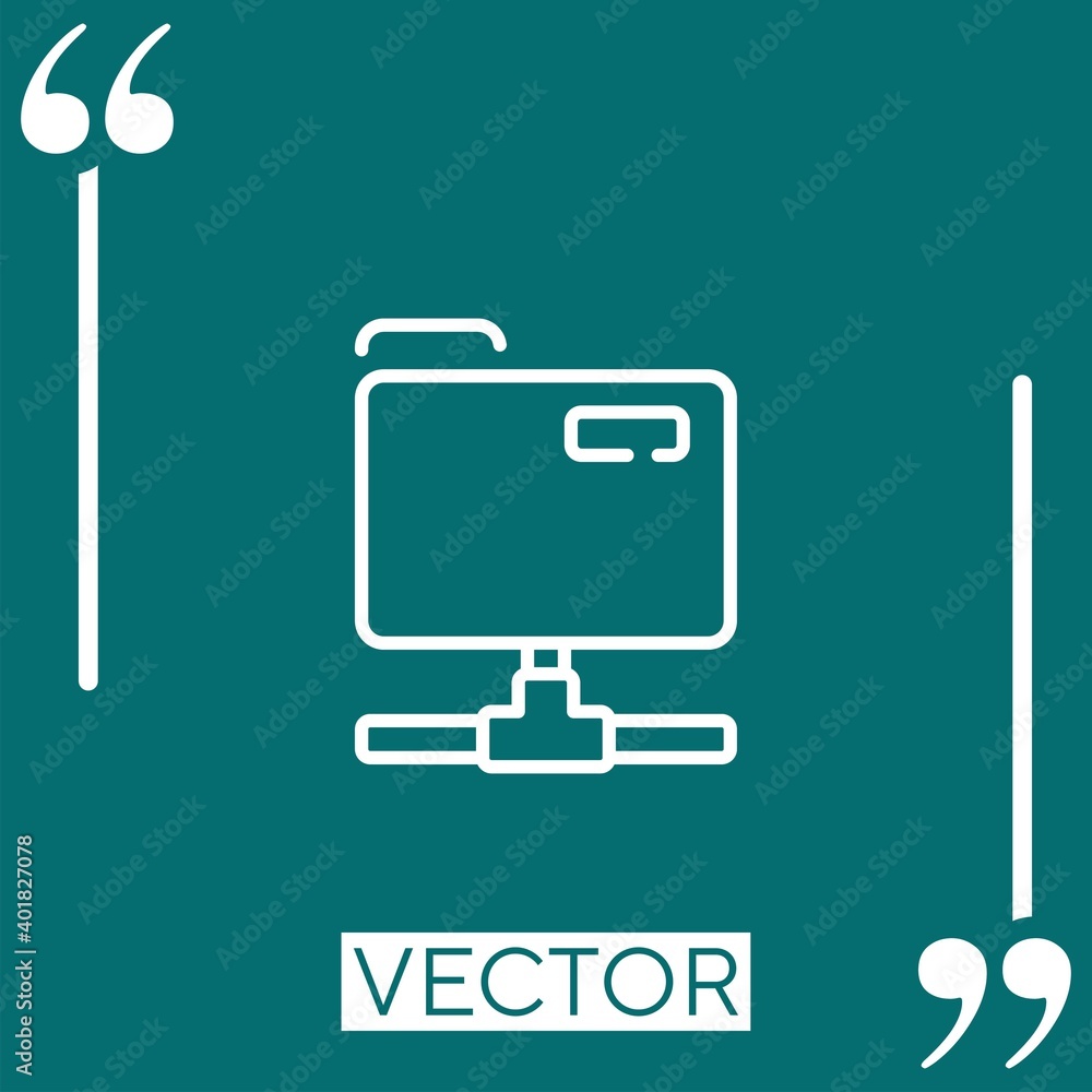 Poster folder vector icon linear icon. editable stroked line