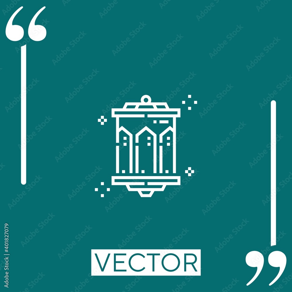 Poster fire lamp vector icon linear icon. editable stroked line