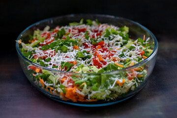 Fresh and healthy salad typical Mediterranean