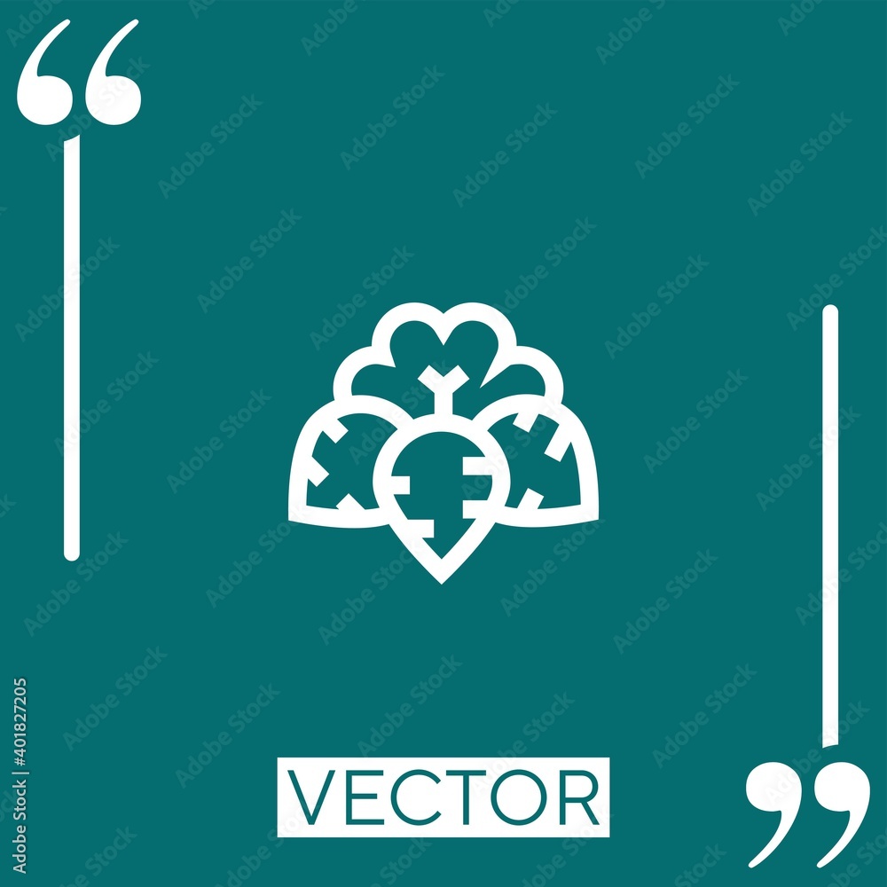 Poster radish vector icon linear icon. editable stroked line