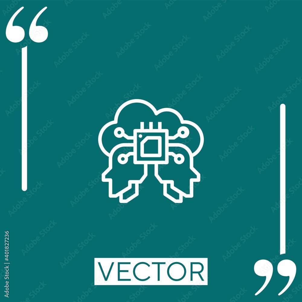 Poster robotics vector icon linear icon. editable stroked line