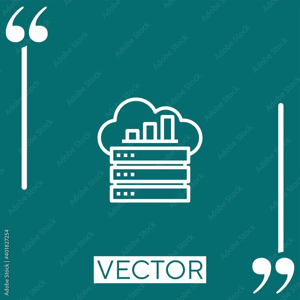 Poster server vector icon linear icon. editable stroked line