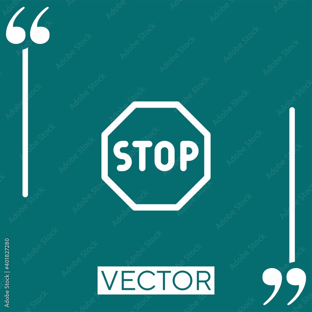 Poster stop vector icon linear icon. editable stroked line