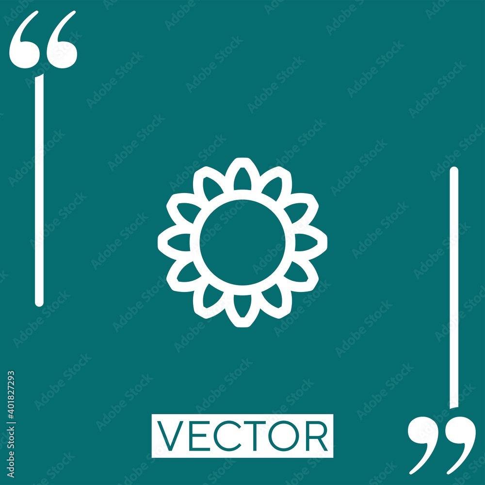 Poster sunflower vector icon linear icon. editable stroked line