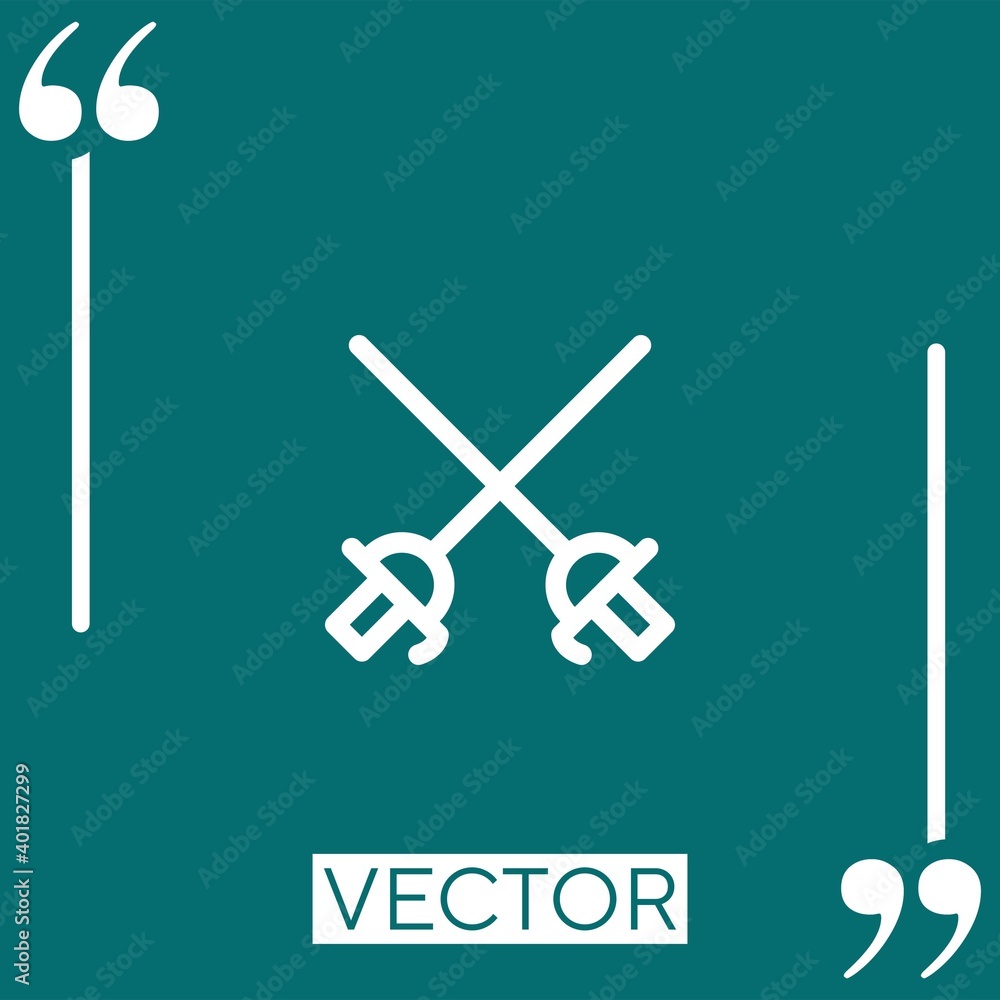 Poster swords vector icon linear icon. editable stroked line