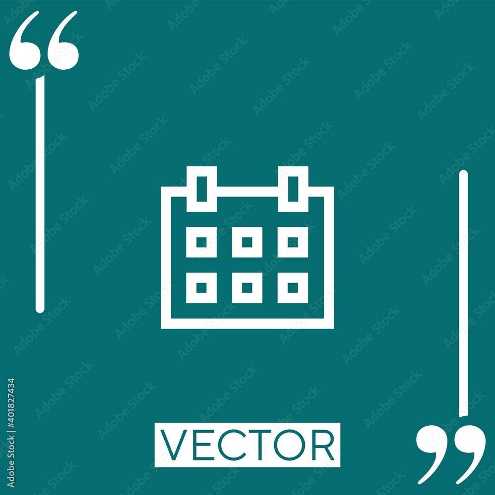 Poster calendar vector icon linear icon. editable stroked line