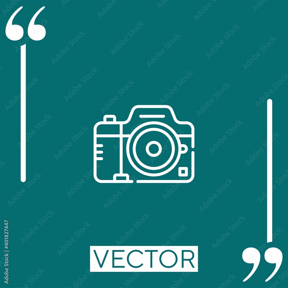 Poster camera vector icon linear icon. editable stroked line