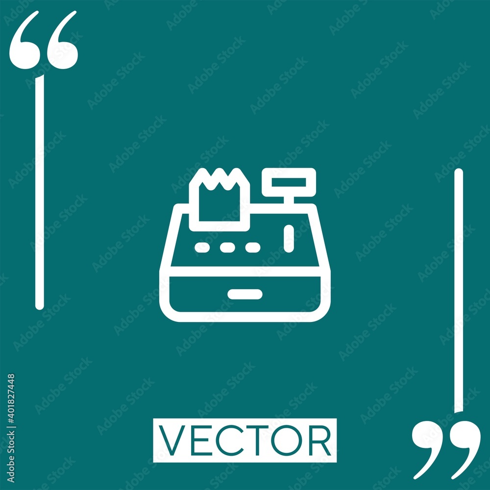 Poster cashier vector icon linear icon. editable stroked line
