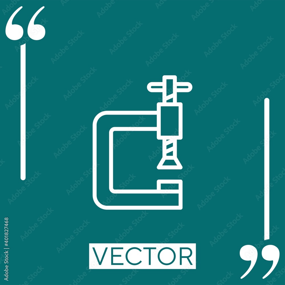 Poster clamp vector icon linear icon. editable stroked line