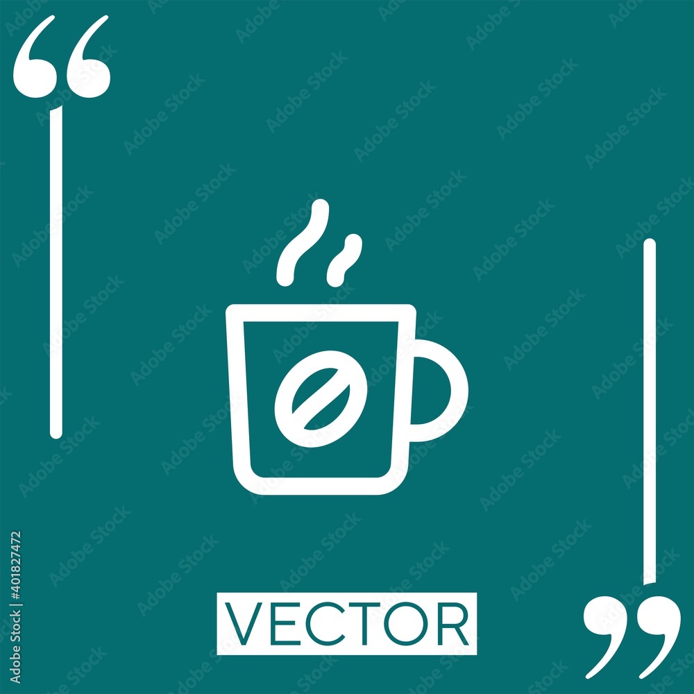 Poster coffee vector icon linear icon. editable stroked line