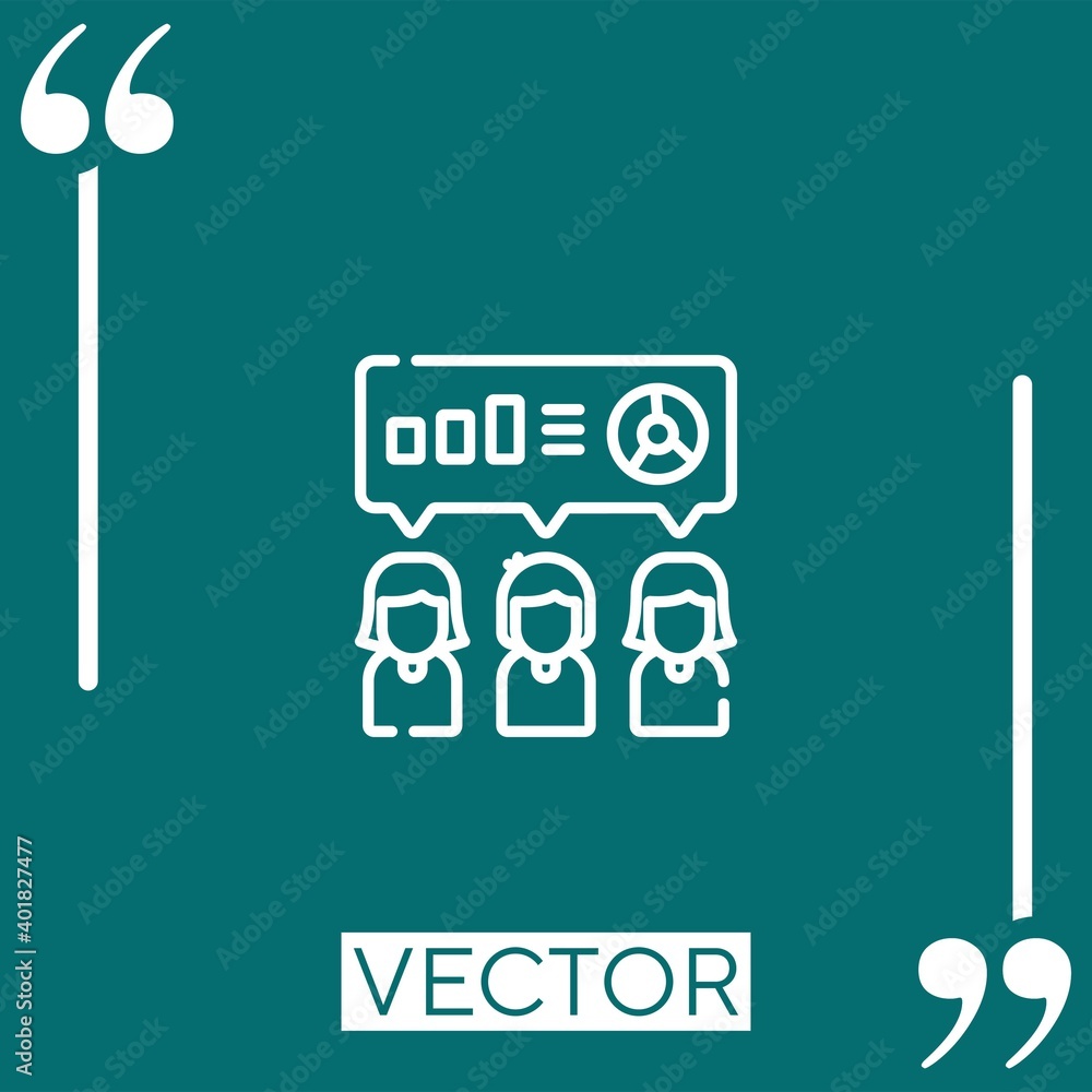 Poster collaboration vector icon linear icon. editable stroked line