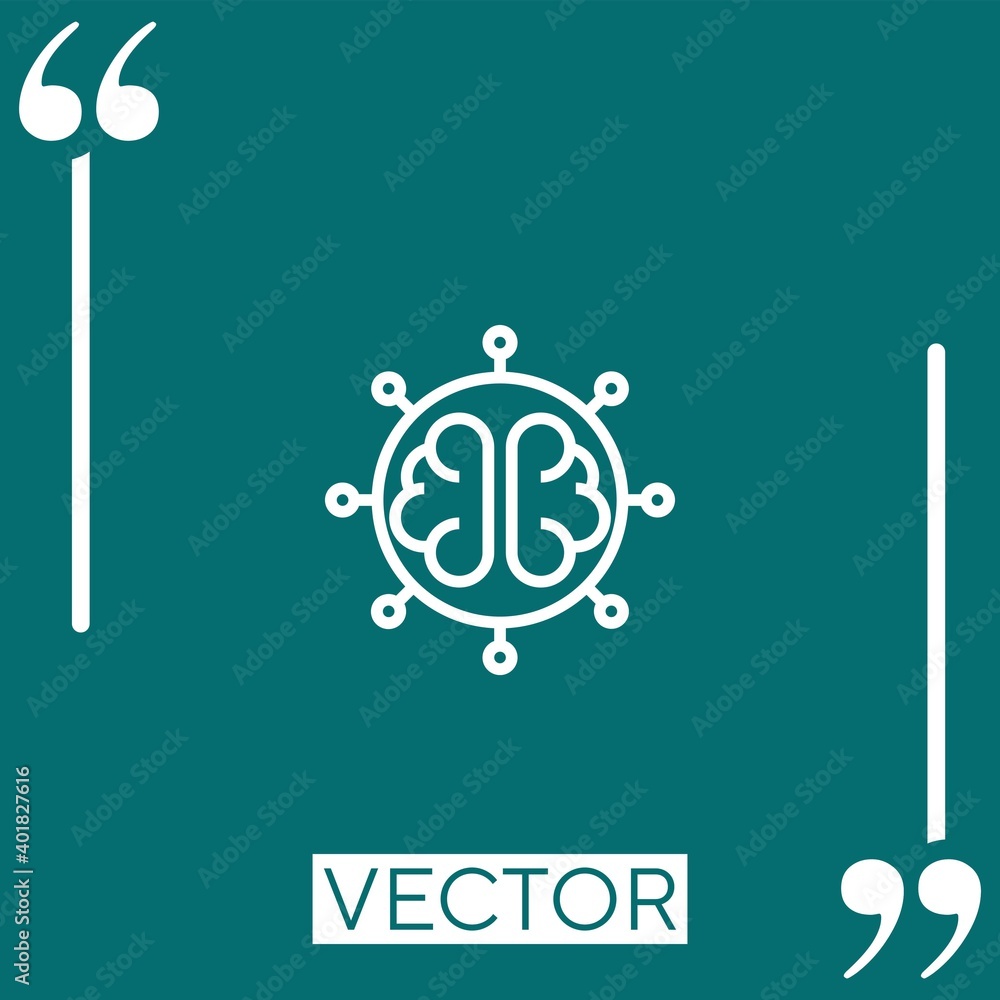 Poster brain vector icon linear icon. editable stroked line