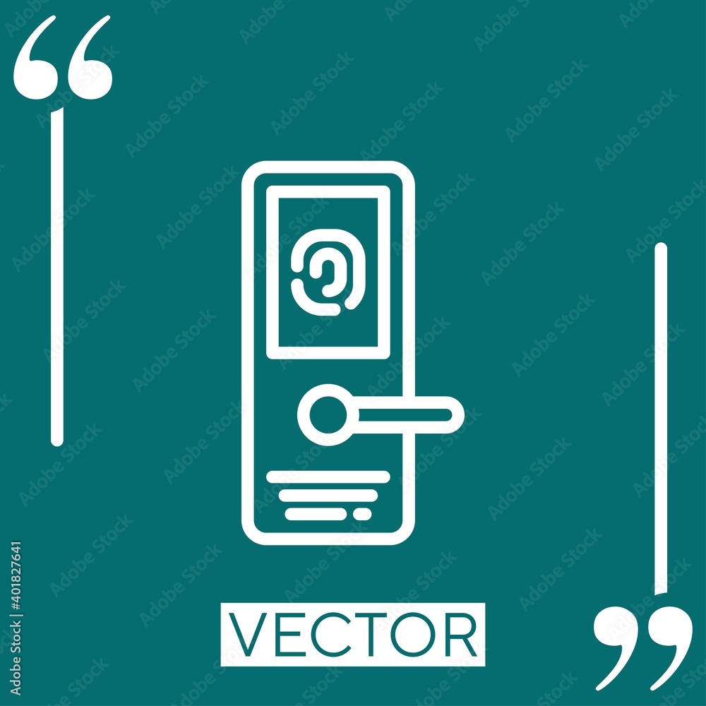Poster door knob vector icon linear icon. editable stroke line