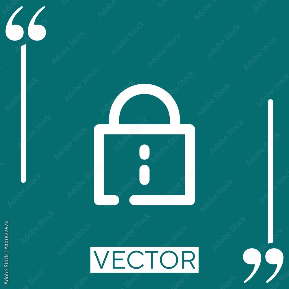 Poster lock vector icon linear icon. editable stroke line