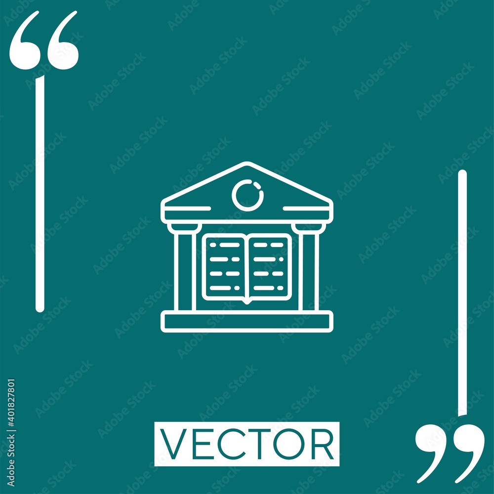 Aufkleber library vector icon linear icon. editable stroke line