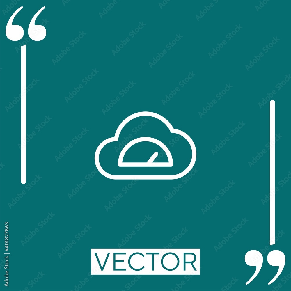 Poster speedometer vector icon linear icon. editable stroke line
