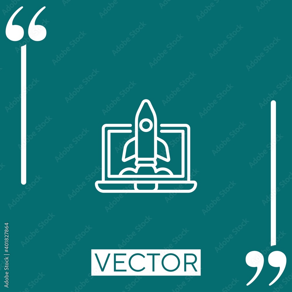 Aufkleber startup vector icon linear icon. editable stroke line
