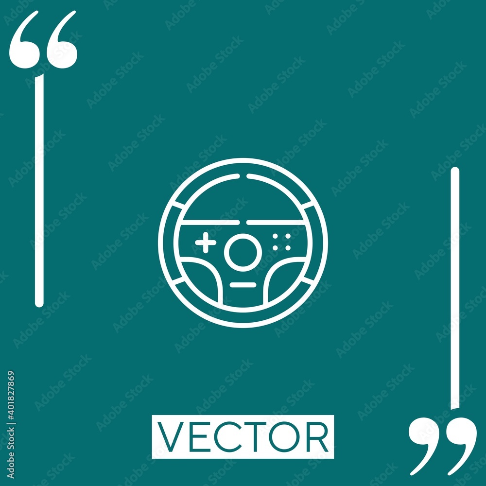Poster steering wheel vector icon linear icon. editable stroke line