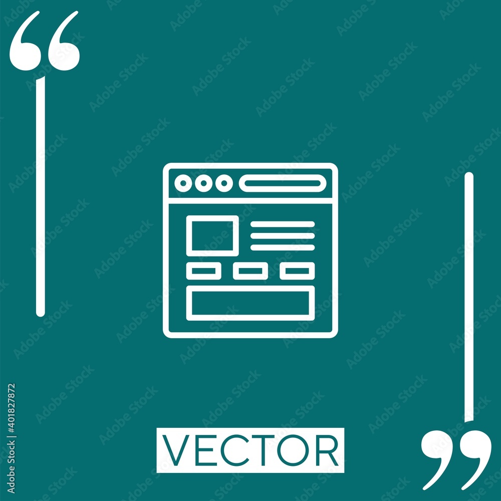Poster template vector icon linear icon. editable stroke line