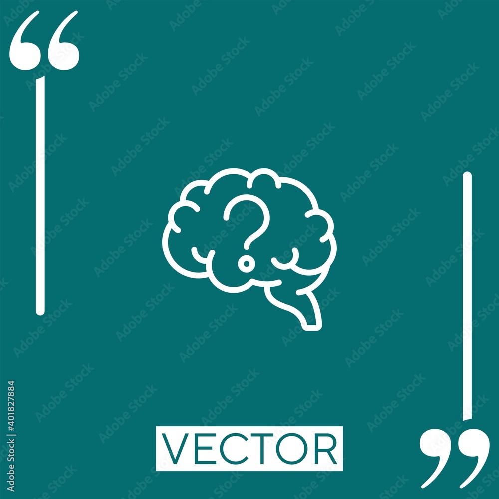 Poster brain vector icon linear icon. editable stroke line