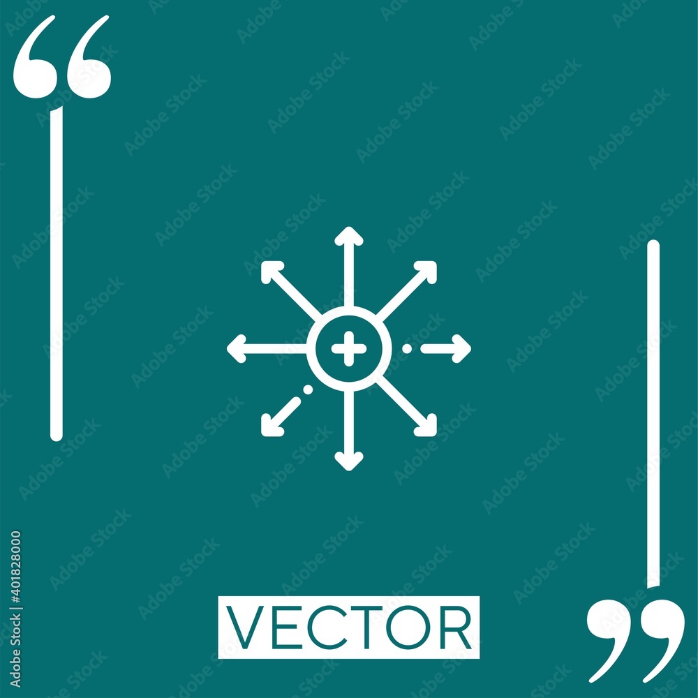 Poster positive ion vector icon linear icon. editable stroke line