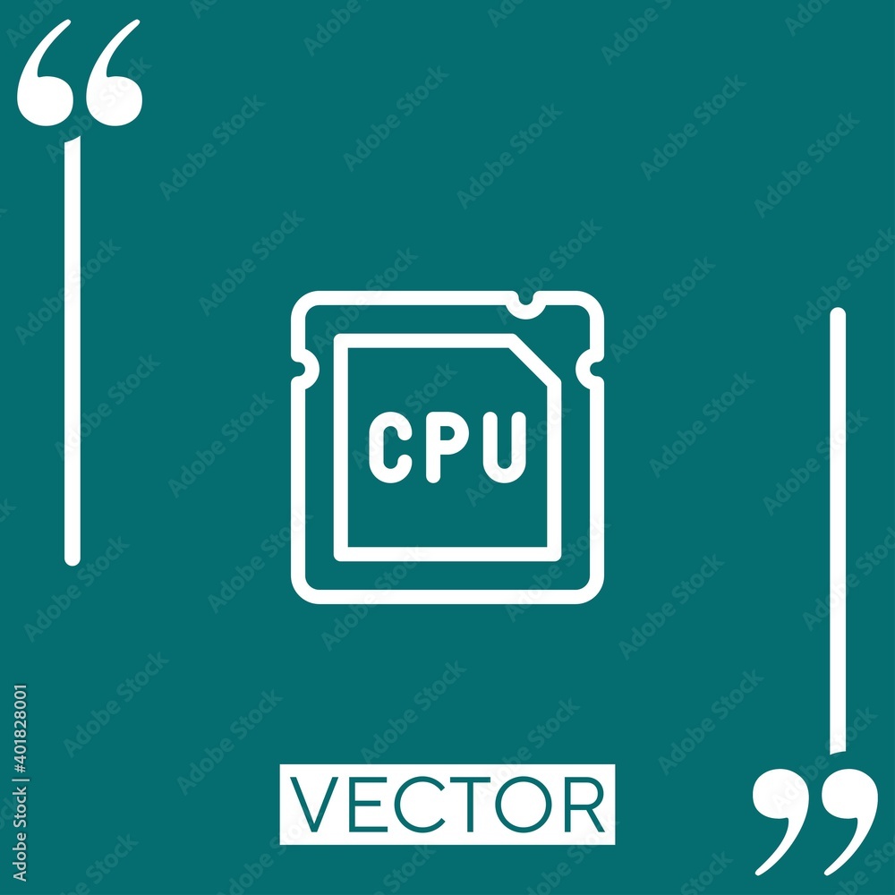 Poster processor vector icon linear icon. editable stroke line