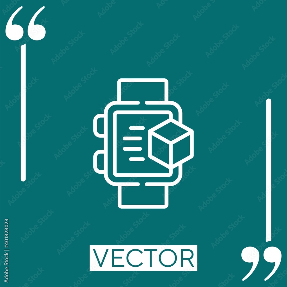 Poster smartwatch vector icon linear icon. editable stroke line