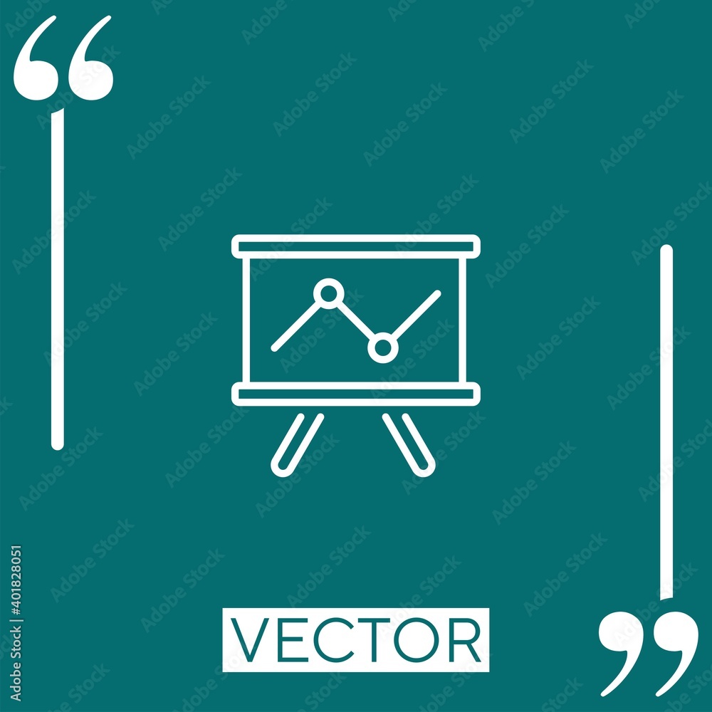 Poster analytics vector icon linear icon. editable stroke line