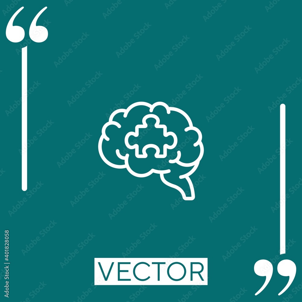 Aufkleber brain vector icon linear icon. editable stroke line