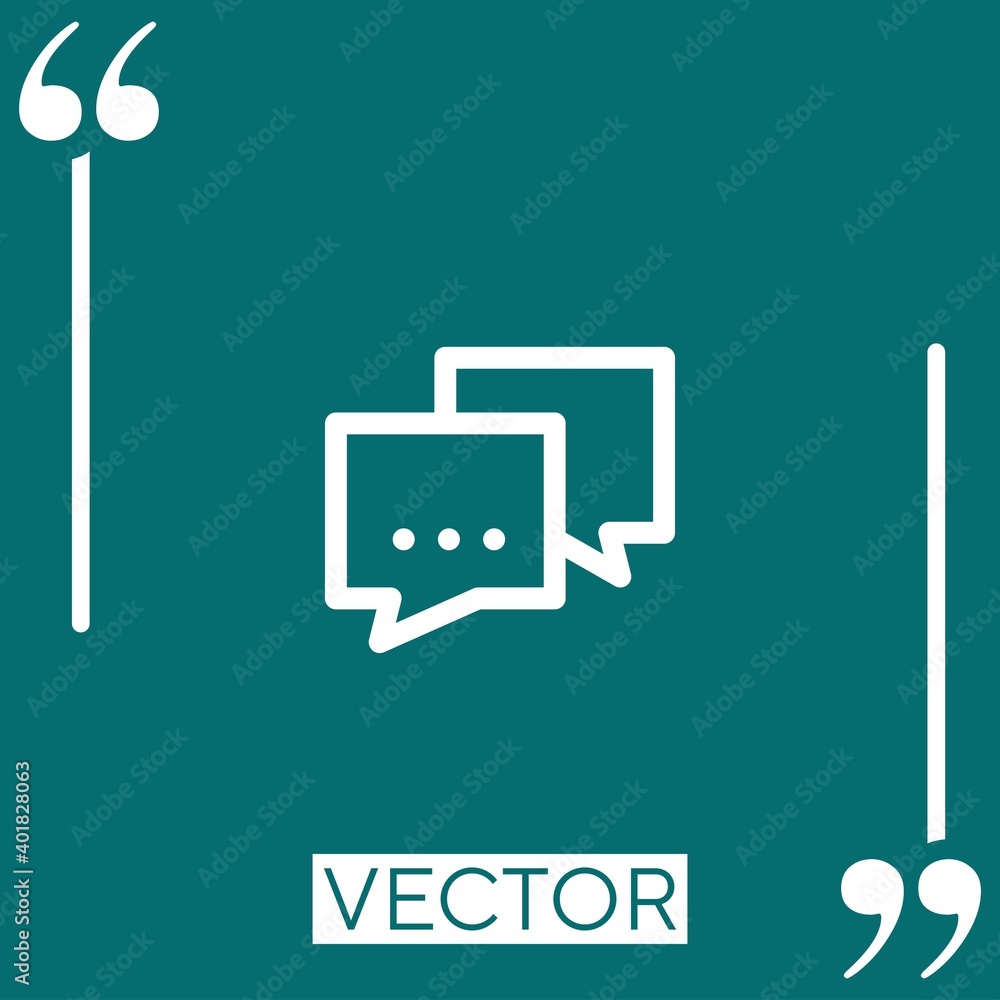 Poster chat bubble vector icon linear icon. editable stroke line