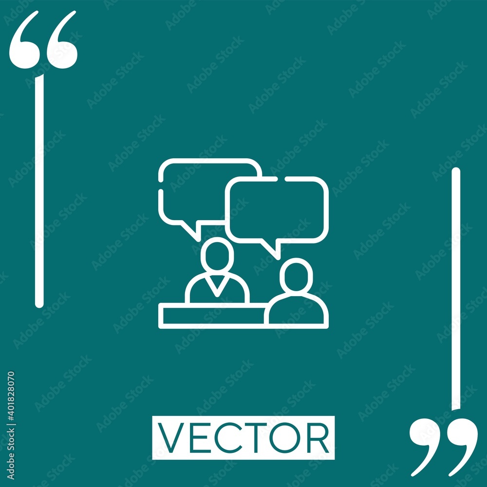 Poster consulting vector icon linear icon. editable stroke line
