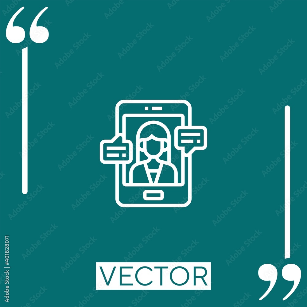 Poster digital assistant vector icon linear icon. editable stroke line