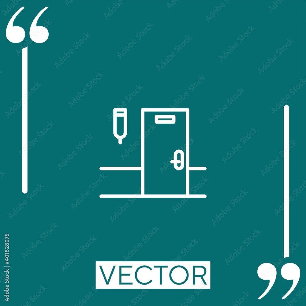 Poster door vector icon linear icon. editable stroke line