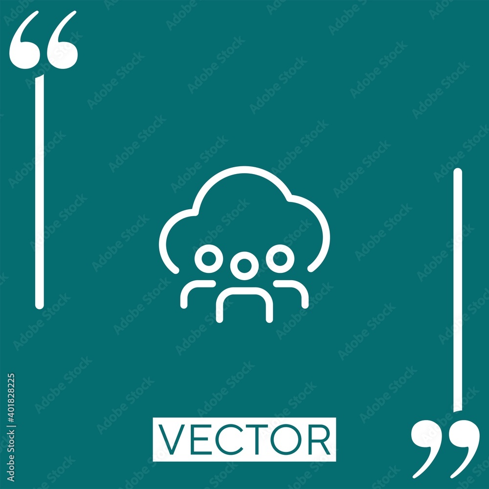Poster shared folder vector icon linear icon. editable stroke line