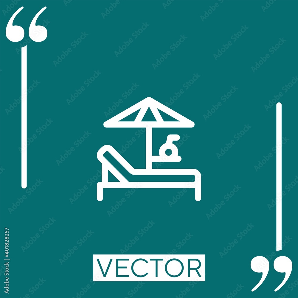 Poster sunbed vector icon linear icon. editable stroke line