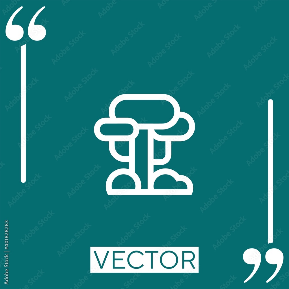 Poster tree vector icon linear icon. editable stroke line