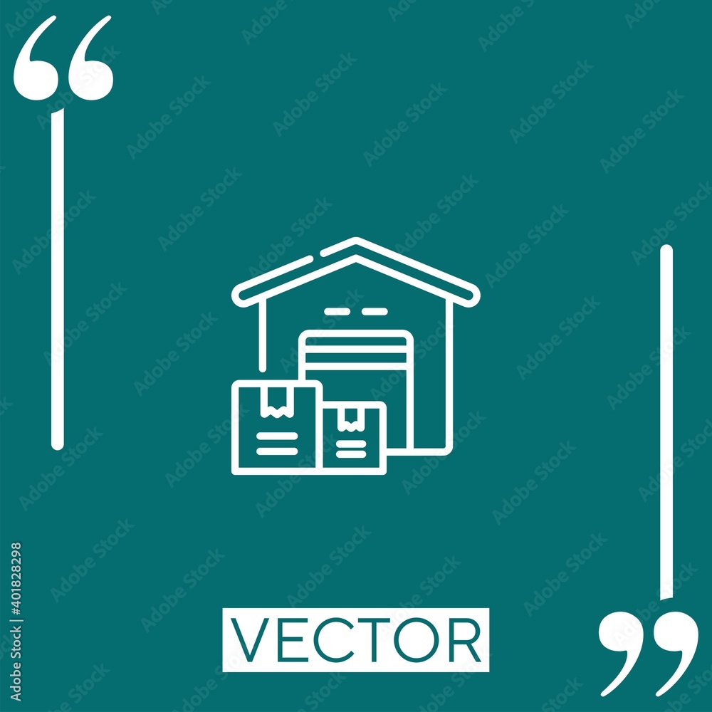 Poster warehouse vector icon linear icon. editable stroke line
