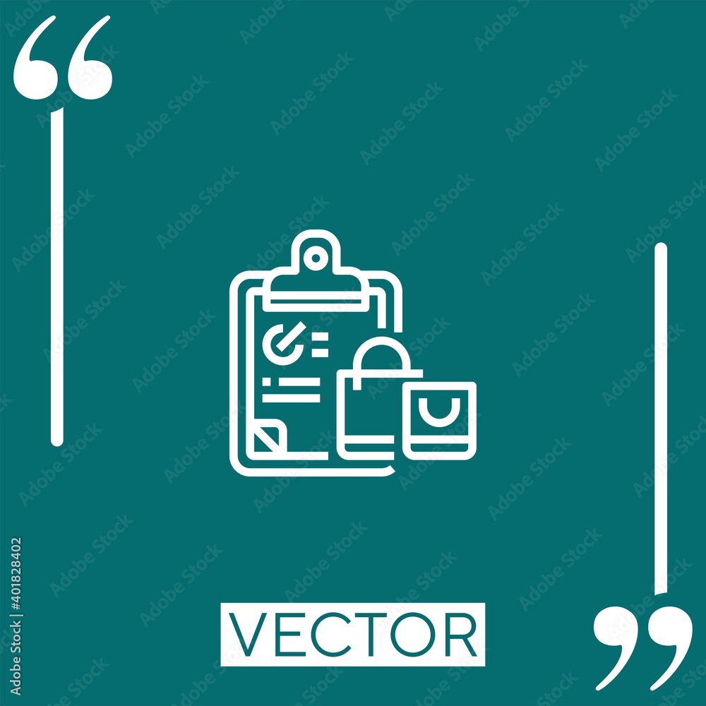 Poster clipboard vector icon linear icon. editable stroke line